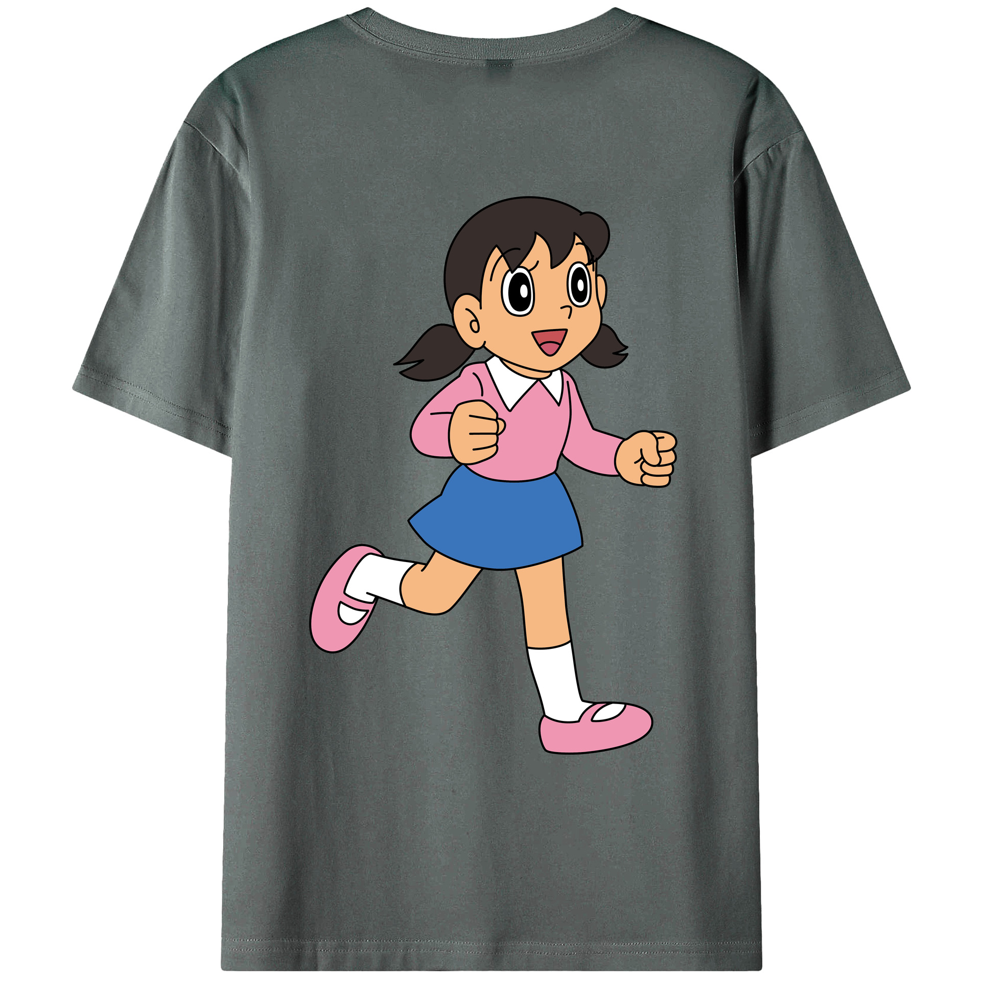 （画像用） ドラえもん みなもと しずか Doraemon Shizuka Minamoto 綿100％ メンズ半袖Tシャツ（バックプリント） 通気性